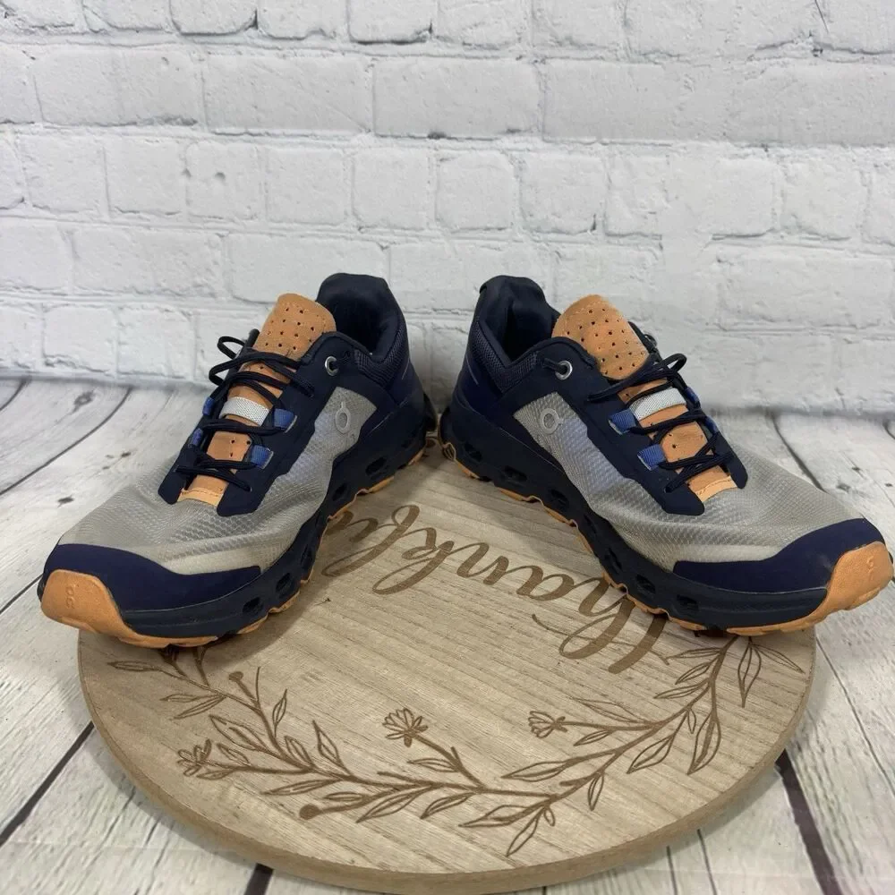 On Running Cloudvista Women’s Trail Running Shoes Gray Blue Orange US 8 EU 39